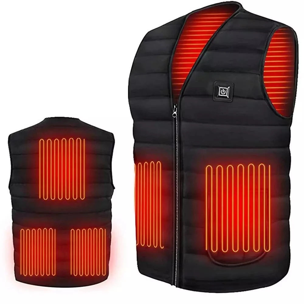 Men & Women Smart Heated Cotton Vest β 9-Zone Thermal Warm V-Neck (M-7XL)