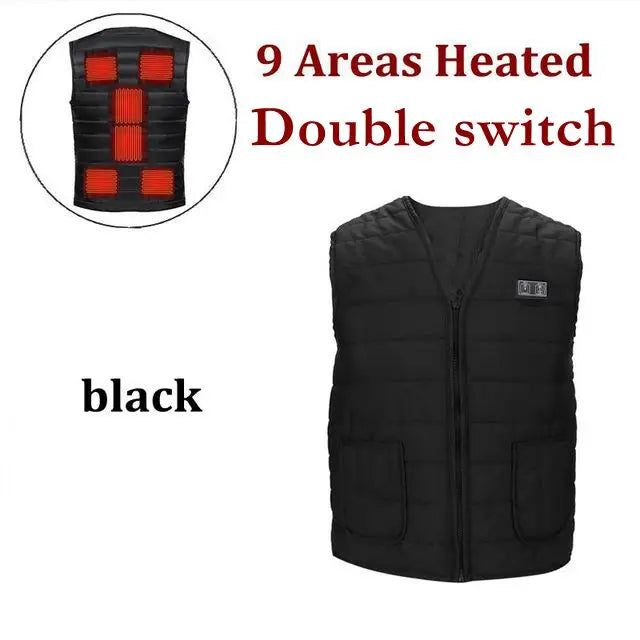 Men & Women Smart Heated Cotton Vest β 9-Zone Thermal Warm V-Neck (M-7XL)