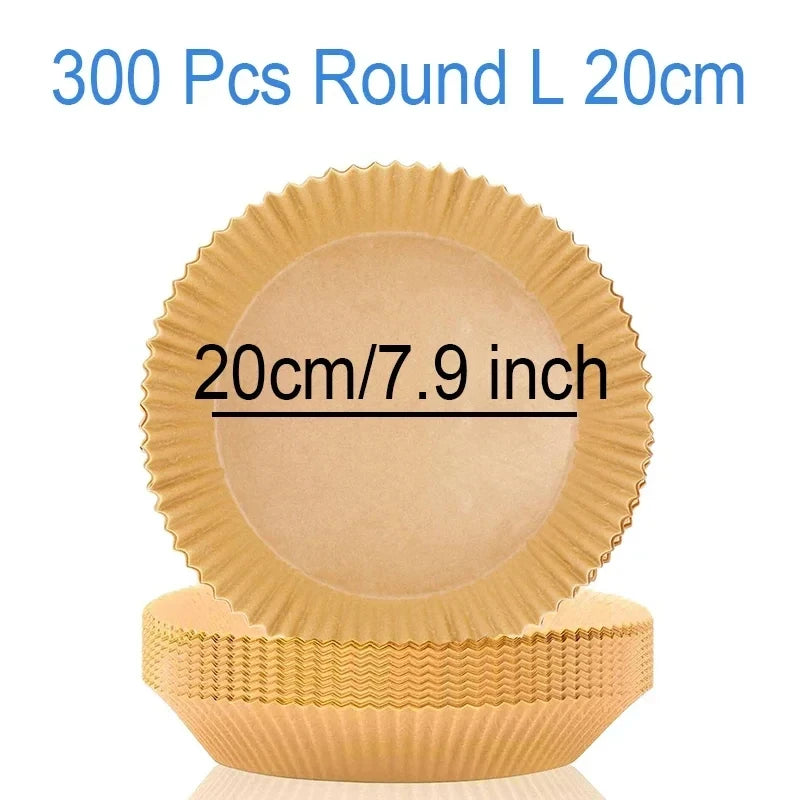 50-300pcs Disposable Air Fryer Baking Paper Liners β Oil-Proof Square Pads (16/20/23cm)