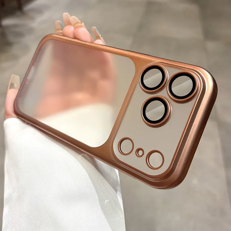 Luxury Matte Hard PC Slim Case with Plating Camera Protector for iPhone 17 Pro Series