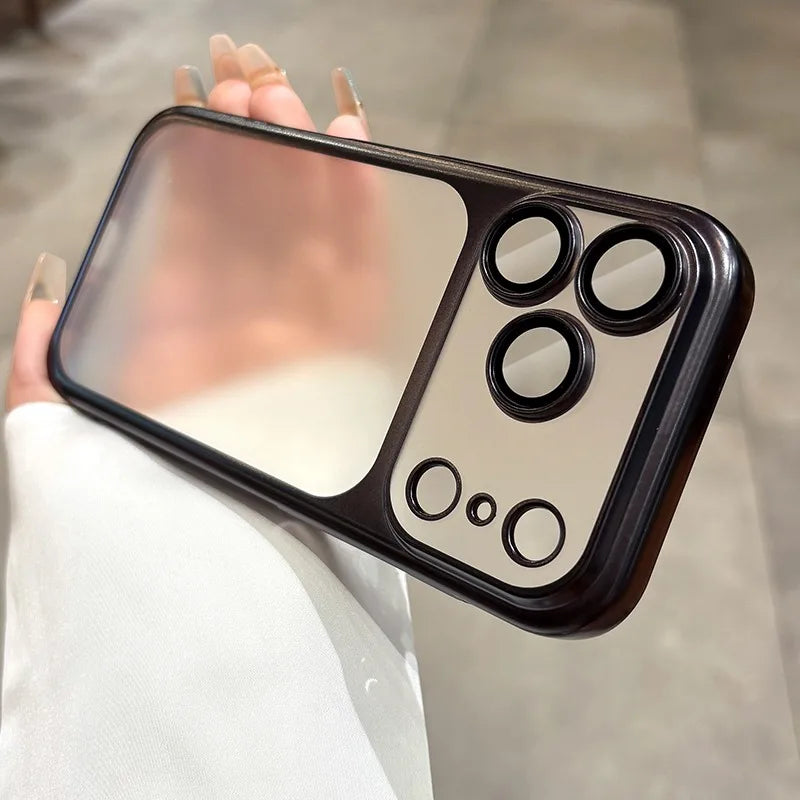 Luxury Matte Hard PC Slim Case with Plating Camera Protector for iPhone 17 Pro Series