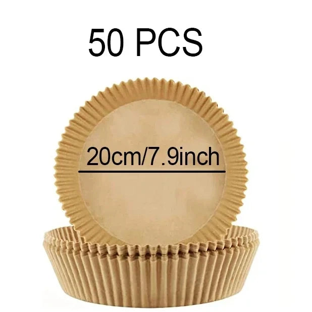 50-300pcs Disposable Air Fryer Baking Paper Liners β Oil-Proof Square Pads (16/20/23cm)
