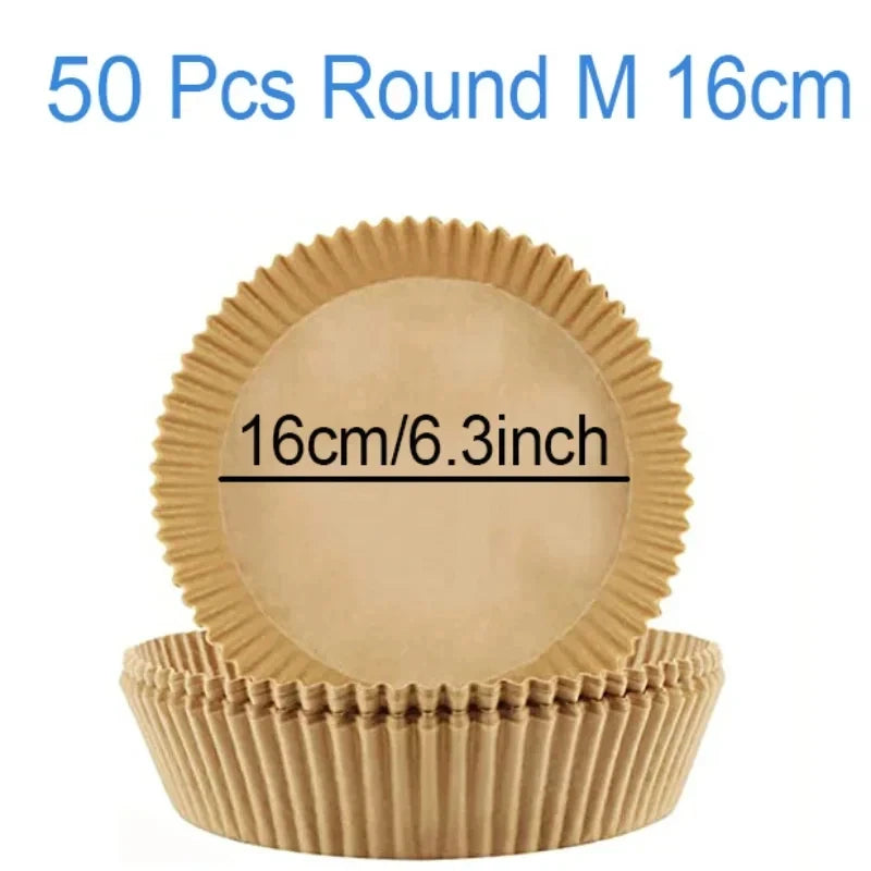 50-300pcs Disposable Air Fryer Baking Paper Liners β Oil-Proof Square Pads (16/20/23cm)