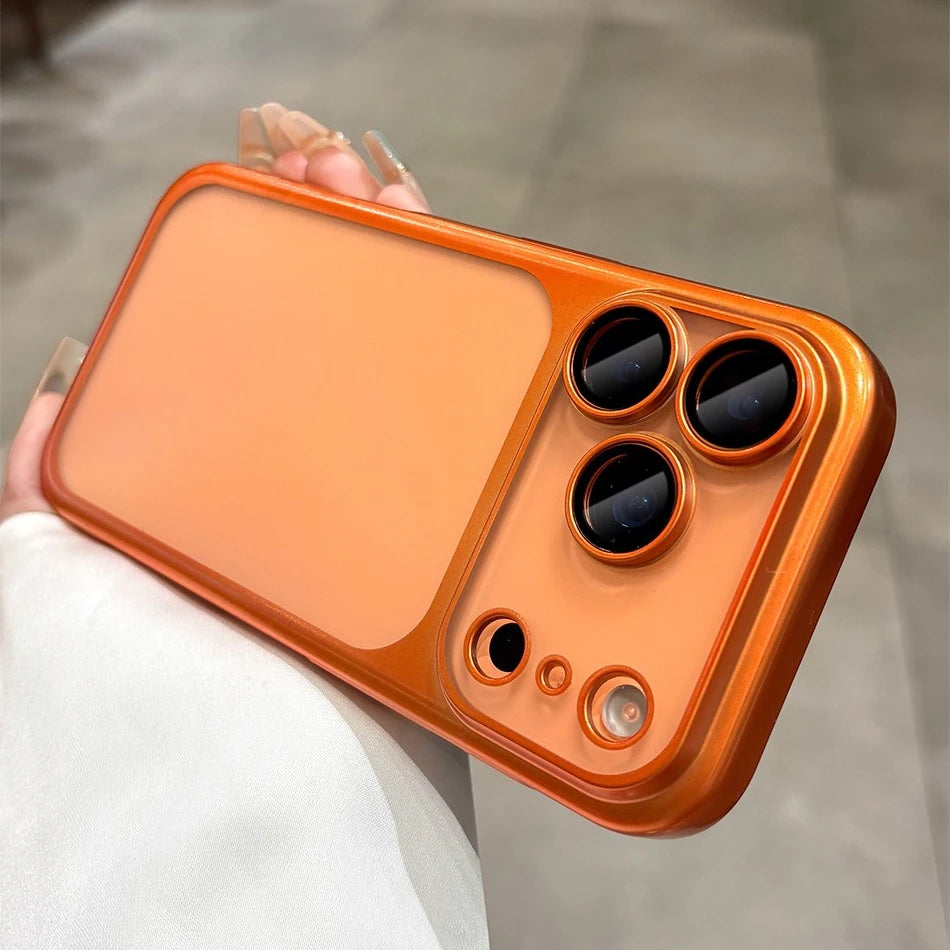 Luxury Matte Hard PC Slim Case with Plating Camera Protector for iPhone 17 Pro Series