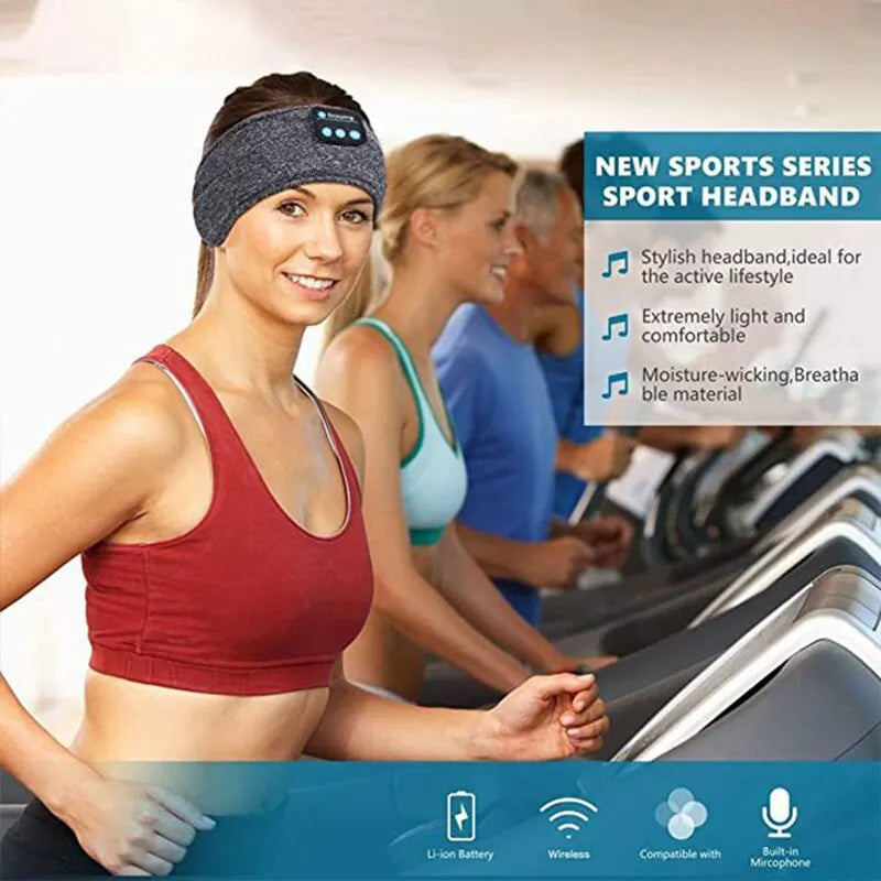 Wireless Bluetooth Sports & Sleep Headband Earphones – Elastic Music Headset