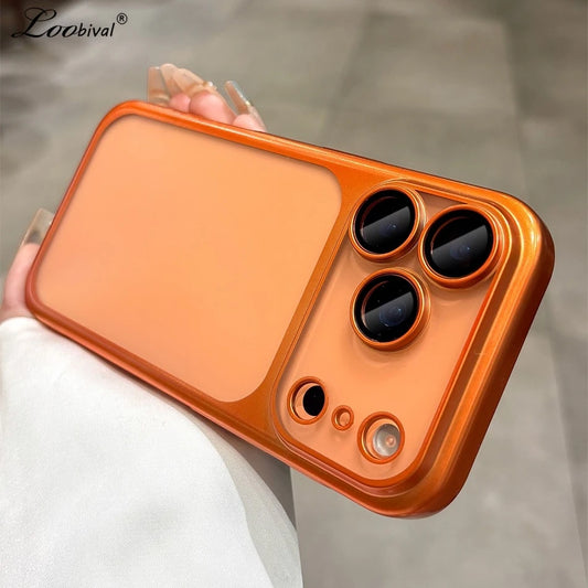 Luxury Matte Hard PC Slim Case with Plating Camera Protector for iPhone 17 Pro Series